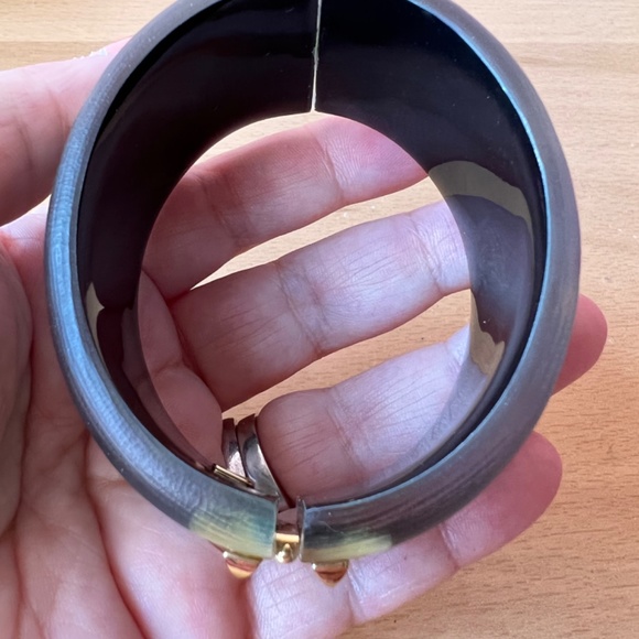 ALEXIS BITTAR GREEN GOLD STUDS WIDE BANGLE CUFF BRACELET BRAND NEW SAKS FIFTH AV - Picture 4 of 16